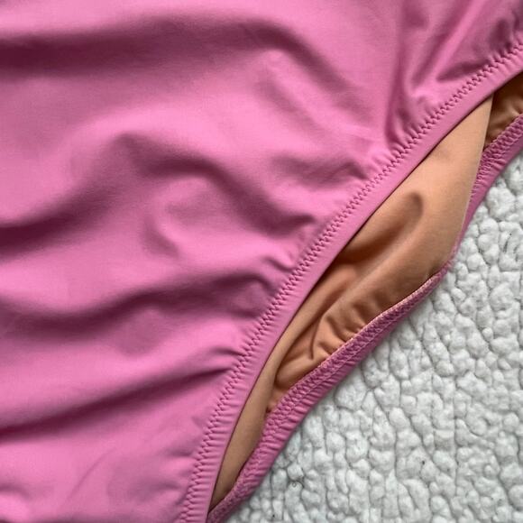 J. Crew Pink Plunge V Neck One Piece Swimsuit NWT Plus Size 24 - Picture 7 of 8